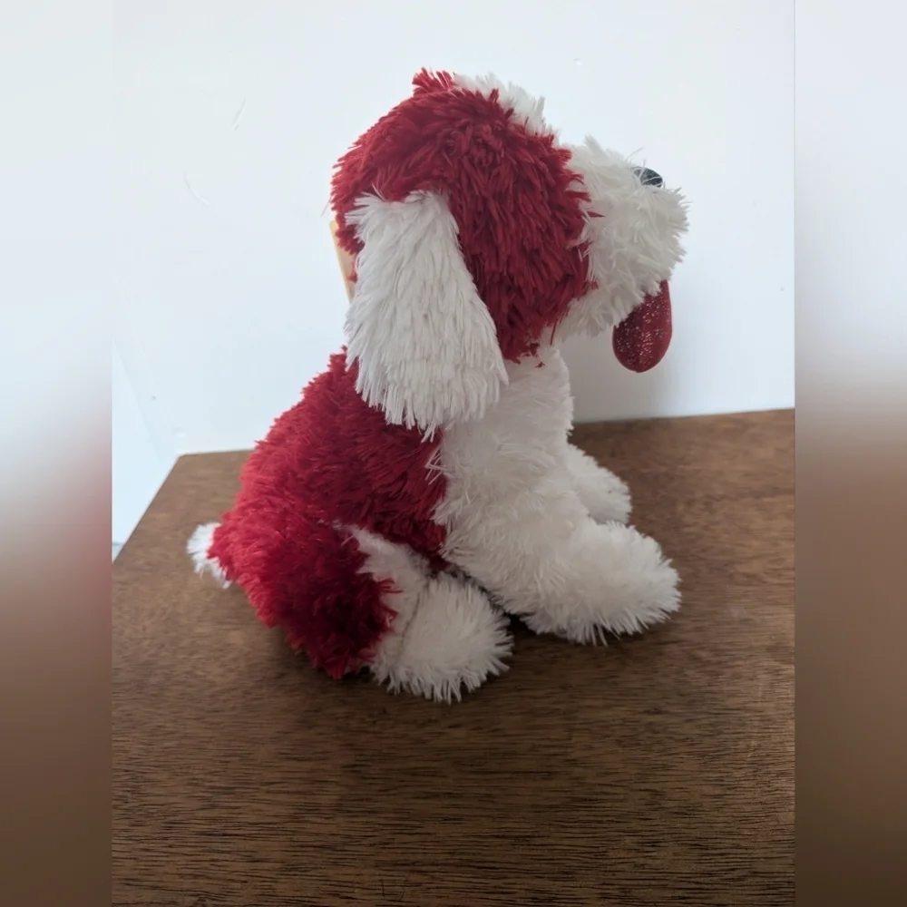 Boyds Bears Red and White Plush Dog Toy
